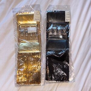 Gold and Black Sequin stretchy Belt